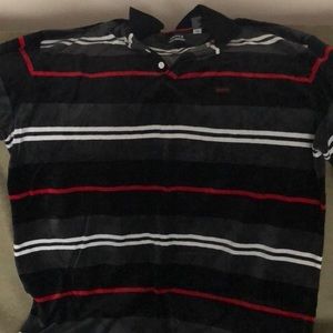 Enyce velvet, long sleeve polo style shirt